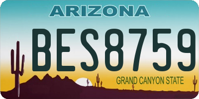 AZ license plate BES8759