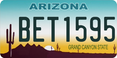 AZ license plate BET1595