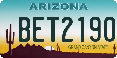 AZ license plate BET2190