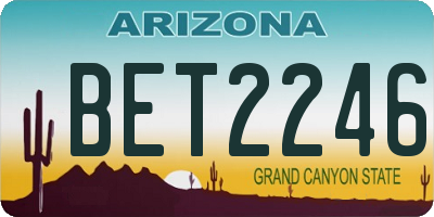 AZ license plate BET2246