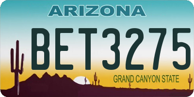 AZ license plate BET3275