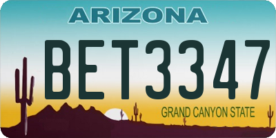 AZ license plate BET3347
