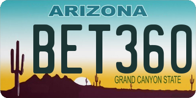 AZ license plate BET360