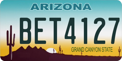 AZ license plate BET4127