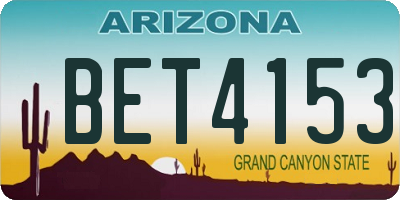 AZ license plate BET4153