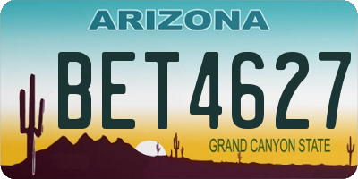AZ license plate BET4627