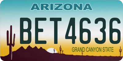 AZ license plate BET4636
