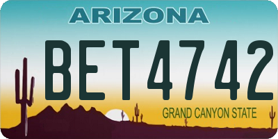 AZ license plate BET4742