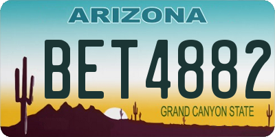 AZ license plate BET4882