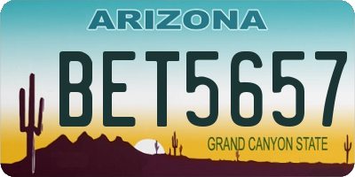 AZ license plate BET5657