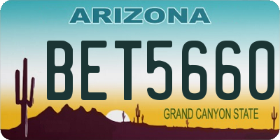 AZ license plate BET5660