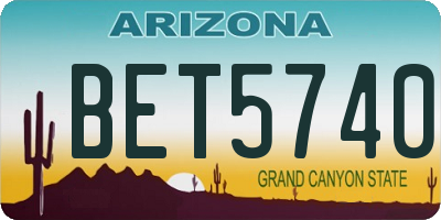 AZ license plate BET5740