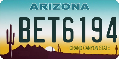 AZ license plate BET6194