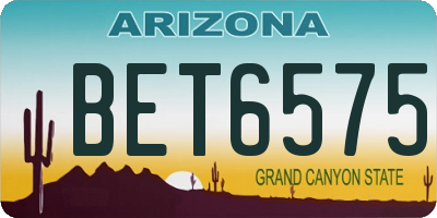 AZ license plate BET6575