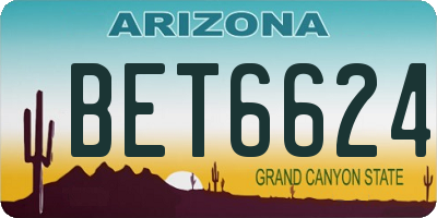 AZ license plate BET6624