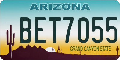 AZ license plate BET7055