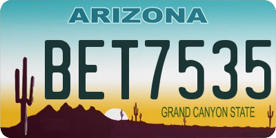 AZ license plate BET7535