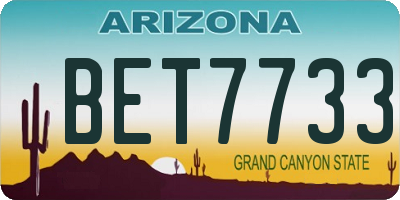 AZ license plate BET7733