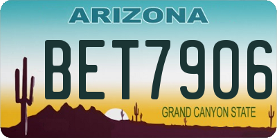 AZ license plate BET7906