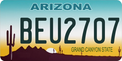 AZ license plate BEU2707