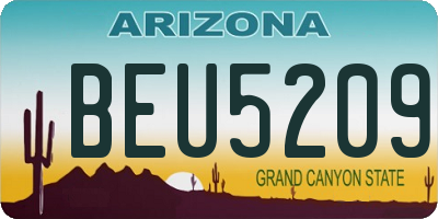 AZ license plate BEU5209
