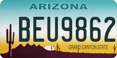 AZ license plate BEU9862