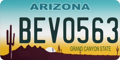 AZ license plate BEV0563