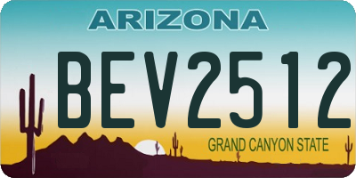 AZ license plate BEV2512