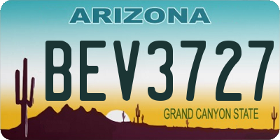 AZ license plate BEV3727