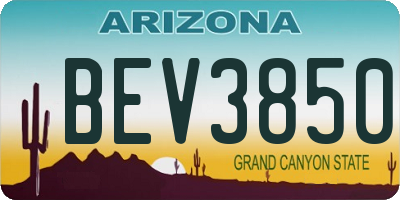 AZ license plate BEV3850