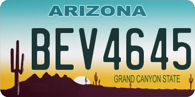 AZ license plate BEV4645