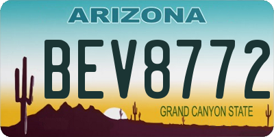 AZ license plate BEV8772