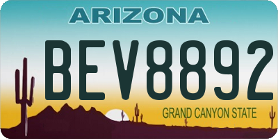 AZ license plate BEV8892