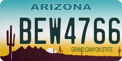 AZ license plate BEW4766