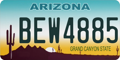 AZ license plate BEW4885