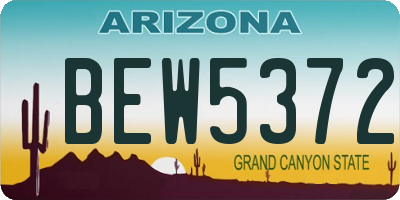 AZ license plate BEW5372