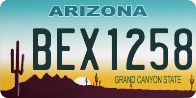 AZ license plate BEX1258