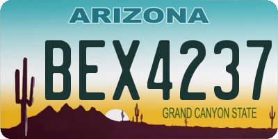AZ license plate BEX4237