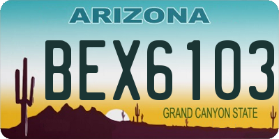 AZ license plate BEX6103