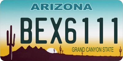 AZ license plate BEX6111
