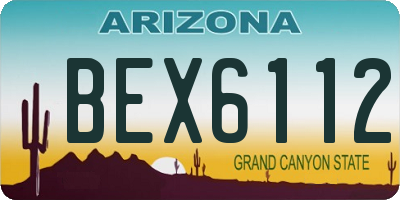 AZ license plate BEX6112