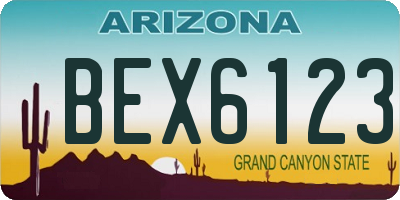 AZ license plate BEX6123