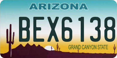 AZ license plate BEX6138