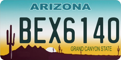 AZ license plate BEX6140