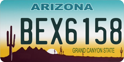 AZ license plate BEX6158