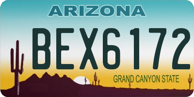AZ license plate BEX6172
