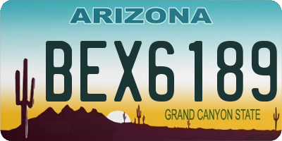 AZ license plate BEX6189