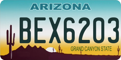 AZ license plate BEX6203