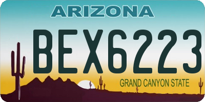 AZ license plate BEX6223