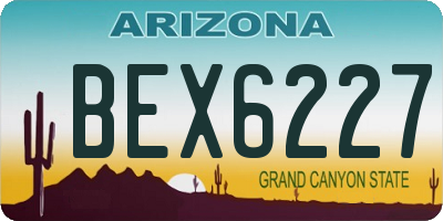 AZ license plate BEX6227